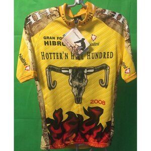 Nalini Mens Medium Cycling Jersey Yellow Race Bike Back Pockets 3/4 Zip NEW